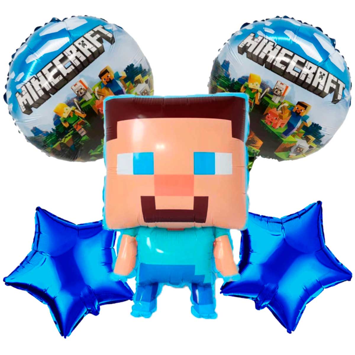 Bouquet de Globos Metalizados Minecraft – Míster Piñatas